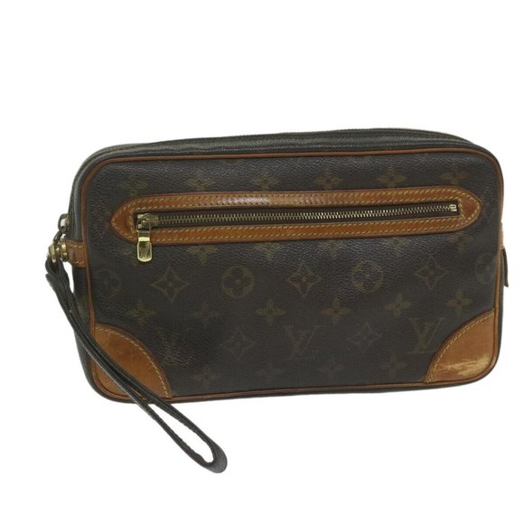LOUIS VUITTON Monogram Marly Dragonne GM Clutch Bag LV Auth - Picture 1 of 16